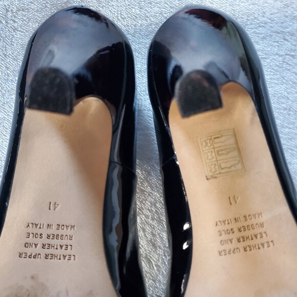 Anyi Lu Emily Black Patent Leather Round Toe Pumps size 41 - Picture 11 of 15